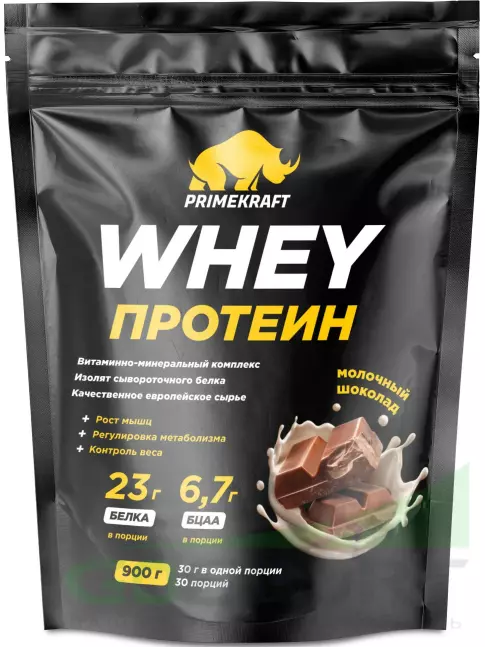 Сывороточный протеин PRIMEKRAFT Whey Protein 900 г, Молочный шоколад