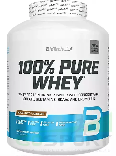 Сывороточный протеин BioTechUSA 100% Pure Whey 2270 г, Фундук Сывороточный протеин BioTechUSA 100% Pure Whey 2270 г, Фундук