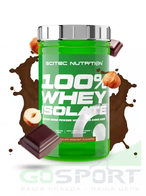 Изолят протеина Scitec Nutrition 100% Whey Isolate 700 г, Шоколад-Фундук Изолят протеина Scitec Nutrition 100% Whey Isolate 700 г, Шоколад-Фундук