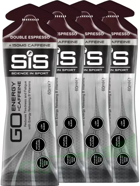 Гель питьевой SCIENCE IN SPORT (SiS) GO Energy 150 mg Caffeine 4 x 60 мл, Двойной эспрессо