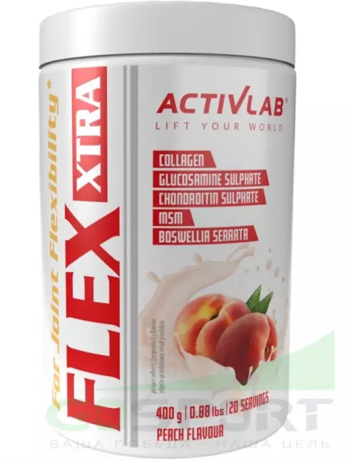 Комплекс хондропротекторов ActivLab FlexActiv EXTRA 400 г, Персик Комплекс хондропротекторов ActivLab FlexActiv EXTRA 400 г, Персик