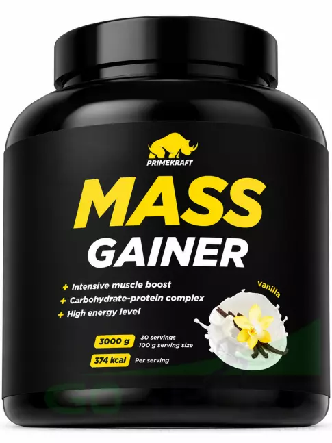 Гейнер PRIMEKRAFT MASS GAINER 3000 г, Ваниль