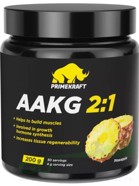 Аргинин / AAKG PRIMEKRAFT ААКG 2:1 200 г, Ананас