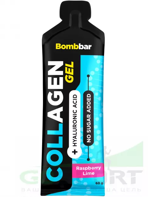 Коллаген жидкий BombBar Collagen gel 5000 mg + hyaluronic acid 60 г, Малина - лайм