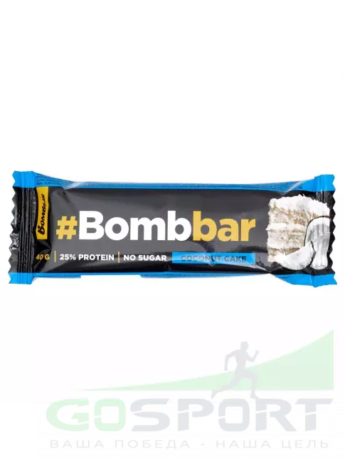 Протеиновый батончик BombBar Батончик в шоколаде без сахара 40 г, Кокосовый торт Протеиновый батончик BombBar Батончик в шоколаде без сахара 40 г, Кокосовый торт