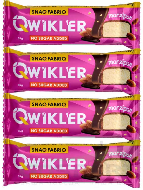 Протеиновый батончик SNAQ FABRIQ Шоколадный батончик без сахара "QWIKLER" (Квиклер) 4 x 35 г, Марцепана