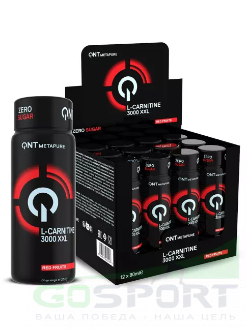  QNT L-CARNITINE 3000 XXL 12 x 80 мл, Красные фрукты