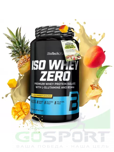 Изолят протеина BioTechUSA Iso Whey Zero 908 г, Ананас-манго
