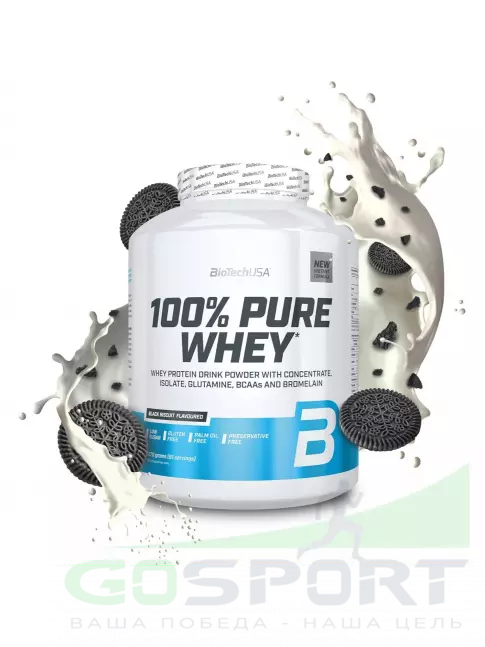 Сывороточный протеин BioTechUSA 100% Pure Whey 2270 г, Черный Бисквит