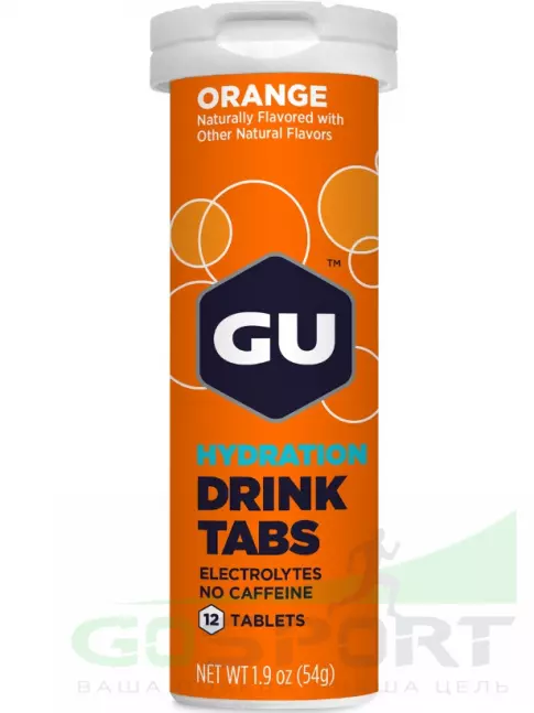 Изотоник GU ENERGY GU HYDRATION DRINK TABS 1 туба, Апельсин