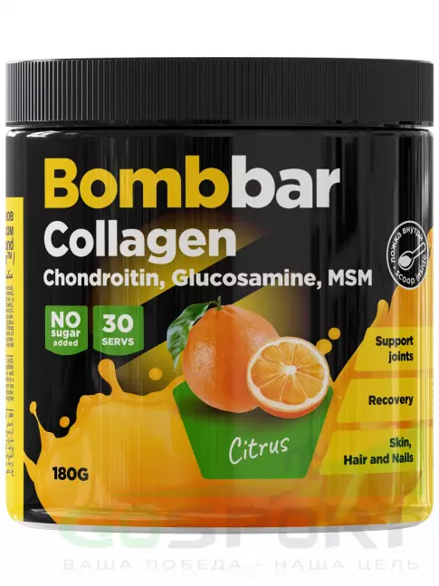 Комплекс хондропротекторов BombBar Коллаген Pro 180 г, Цитрус Комплекс хондропротекторов BombBar Коллаген Pro 180 г, Цитрус