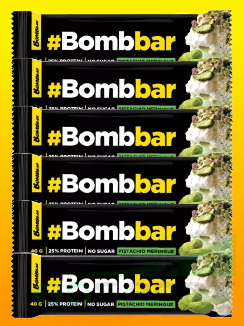 Протеиновый батончик BombBar Батончики в шоколаде без сахара 6 x 40 г, Фисташковая меренга Протеиновый батончик BombBar Батончики в шоколаде без сахара 6 x 40 г, Фисташковая меренга