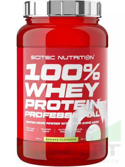 Сывороточный протеин Scitec Nutrition 100% Whey Protein Professional 920 г, Банан
