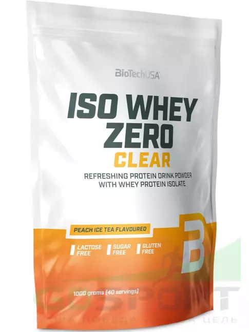 Изолят протеина BioTechUSA Iso Whey Zero Clear 1000 г, Персиковый чай со льдом