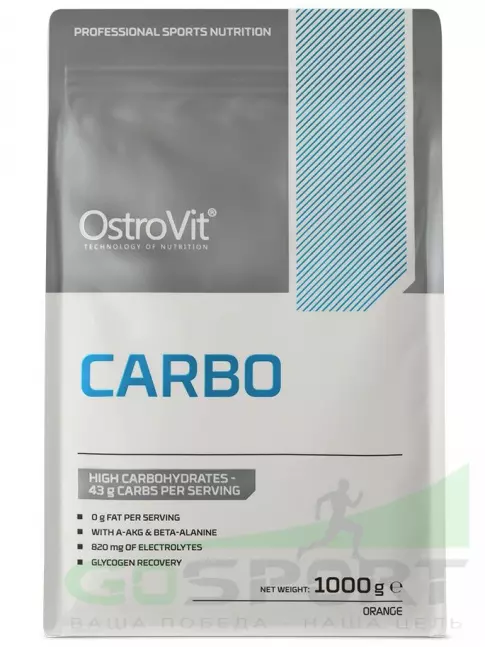 Изотоник OstroVit Carbo 1000 г, Апельсин