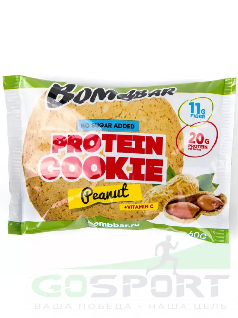 Протеиновый батончик BombBar Protein cookie 60 г, Арахис