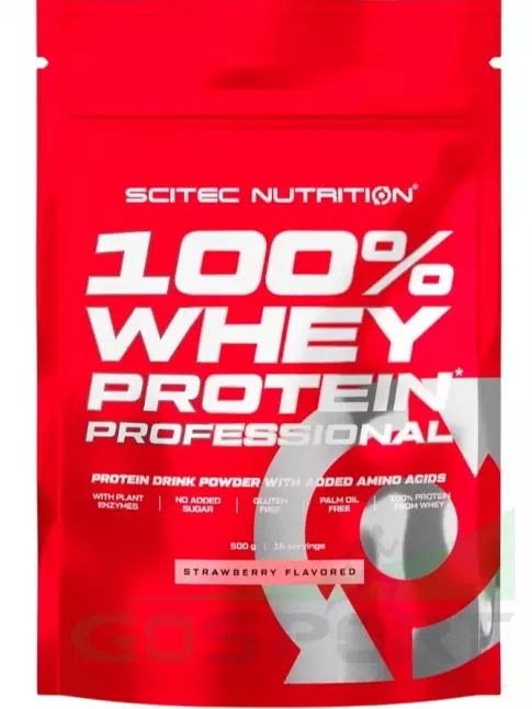 Сывороточный протеин Scitec Nutrition 100% Whey Protein Professional 500 г, Клубника