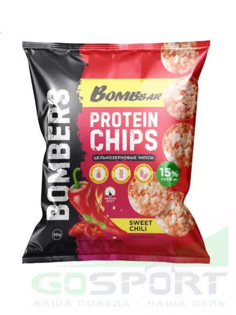 Чипсы BombBar Protein Chips 4 x 50 г, Микс