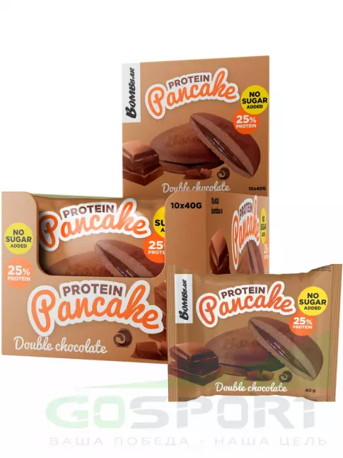 Протеиновый батончик BombBar Панкейк протеиновый 10 x 40 г, Двойной шоколад