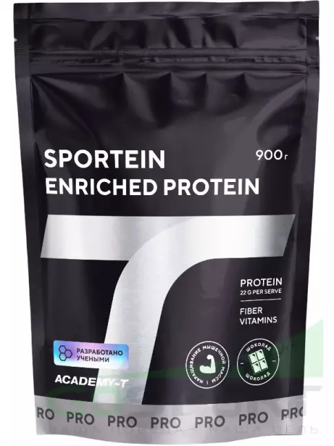 Сывороточный протеин Академия-Т Sportein Enriched Protein 900 г, Шоколад