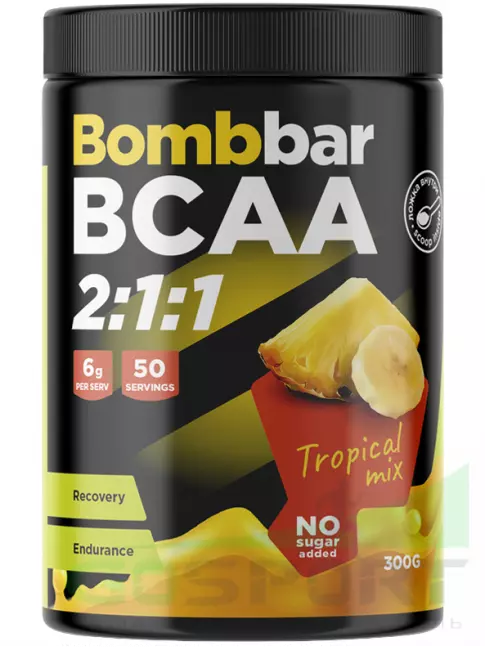 БСАА BombBar BCAA 2:1:1 Pro 300 г, Цитрусовый микс