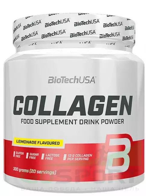 Коллаген гидролизованный BioTechUSA Collagen 13000 mg 300 г, Лимонад