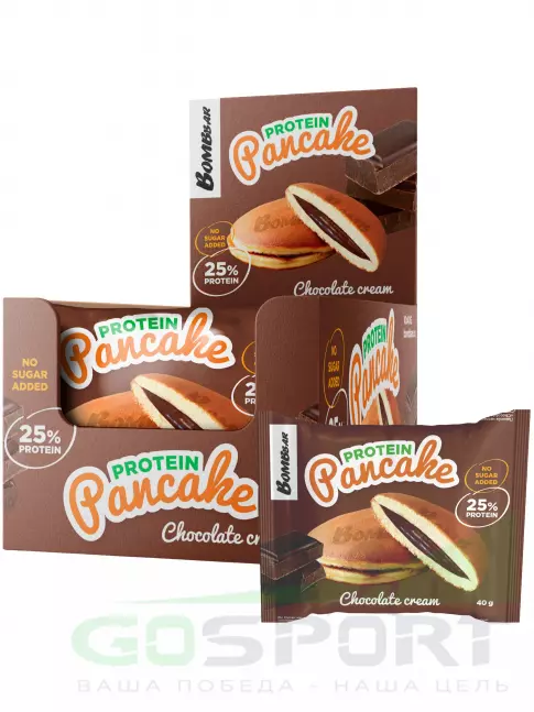 Протеиновый батончик BombBar Панкейк протеиновый 10 x 40 г, Шоколадный крем