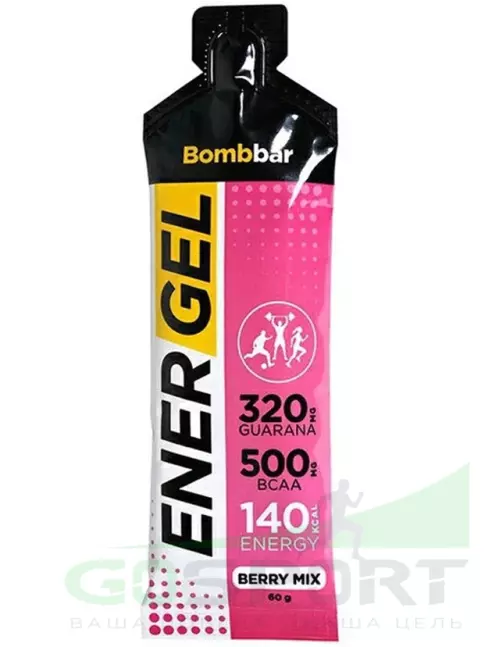 Гель питьевой BombBar EnerGel + electrolyte 3 x 60 г, Микс2