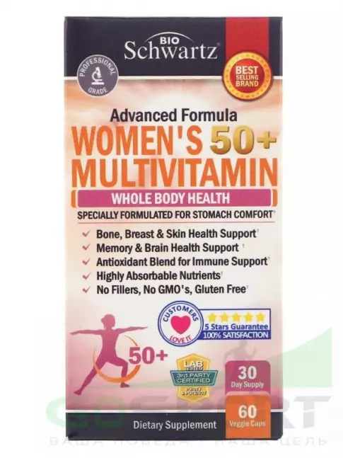  BioSchwartz Women's 50+ Multivitamin 60 вегетарианских капсул