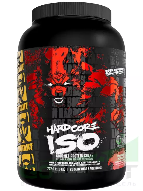 Изолят протеина Mutant Hardcore Iso 727 г, Молочный коктейль с клубникой