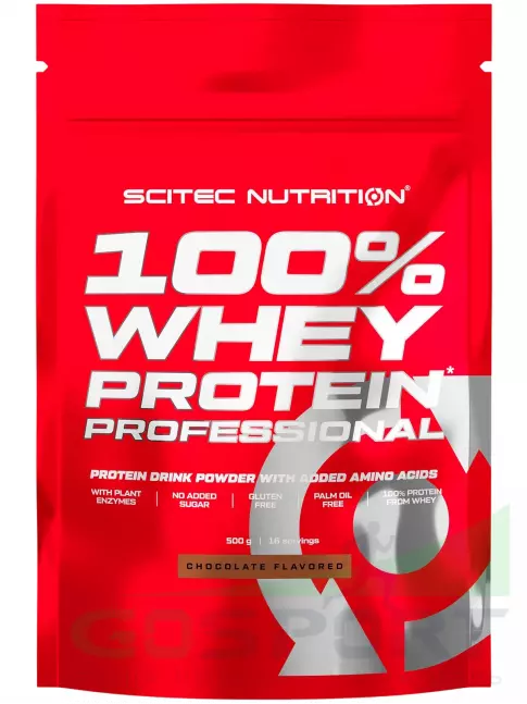Сывороточный протеин Scitec Nutrition 100% Whey Protein Professional 500 г, Шоколад