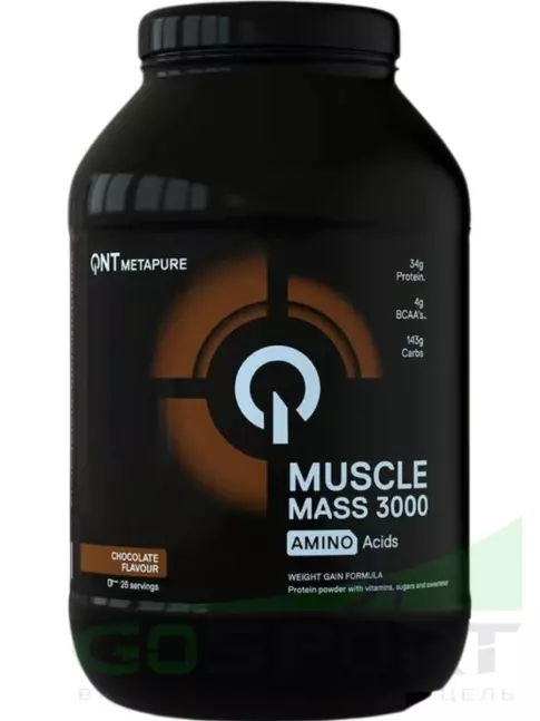 Гейнер QNT MUSCLE MASS 3000 1300 г, Шоколад