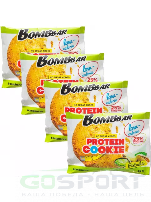 Протеиновый батончик BombBar Protein cookie 4 x 40 г, Фисташка