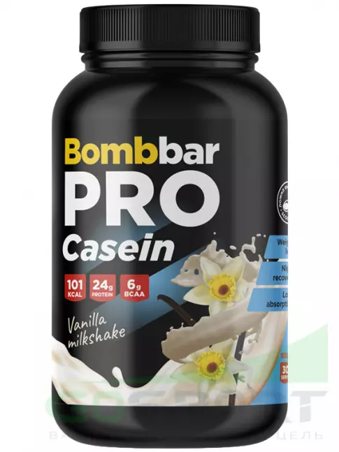 Казеиновый протеин BombBar Pro Casein 900 г, Ванильный милкшейк