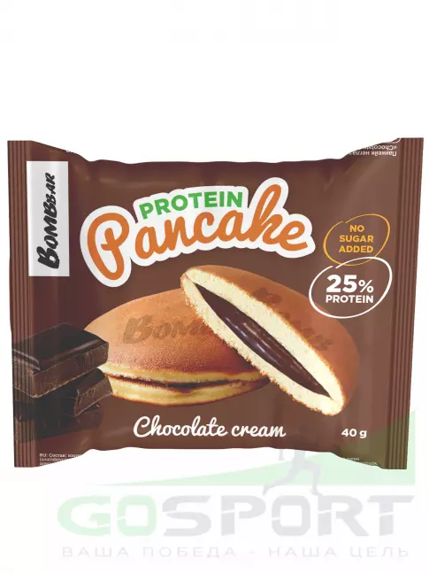 Протеиновый батончик BombBar Панкейк протеиновый 40 г, Шоколадный крем