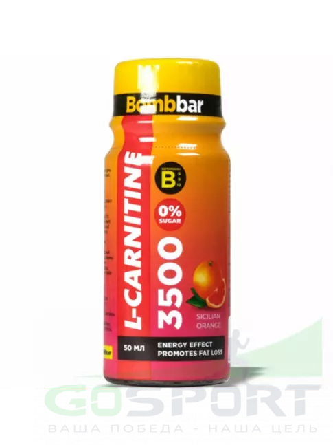 L-Карнитин жидкий BombBar L-Carnitine 3500 Shot 50 мл, Апельсин