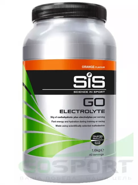 Изотоник SCIENCE IN SPORT (SiS) GO Electrolyte + Бутылочка синяя 1 x 1600 г, Апельсин