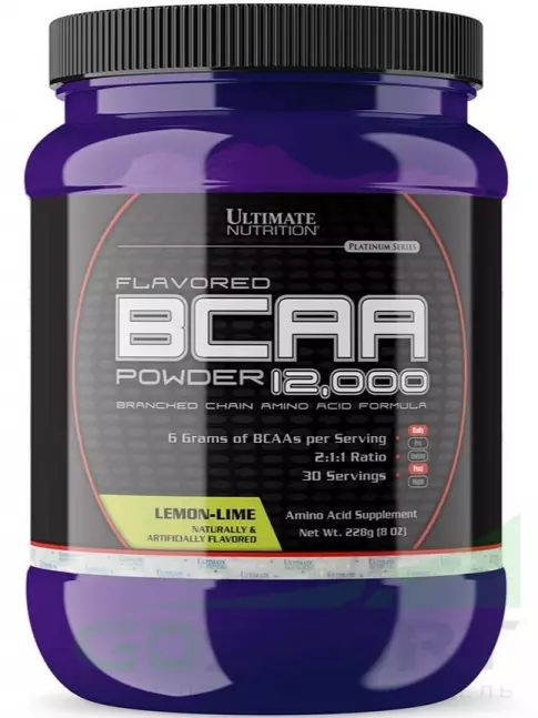 БСАА Ultimate Nutrition BCAA 12000 Powder 228 г, Лимон - Лайм