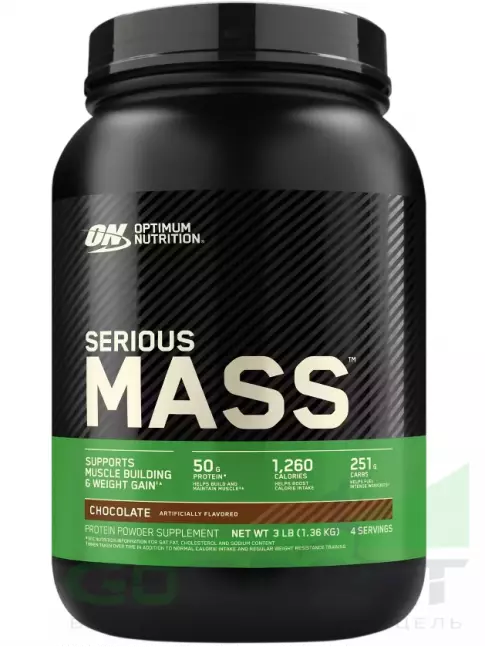 Гейнер Optimum Nutrition Serious Mass 1360 г, Шоколад