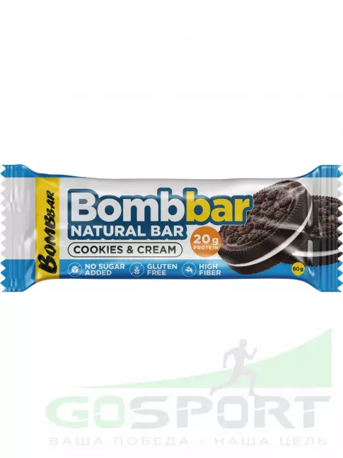 Протеиновый батончик BombBar Protein Bar 60 г, Печенье с кремом