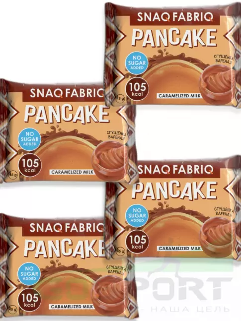 Протеиновый батончик SNAQ FABRIQ Панкейк с начинкой 4 x 45 г, Вареная сгущенка