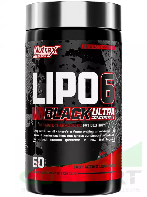 Жиросжигатель NUTREX Lipo-6 Black Ultra Concentrate (+Yohimbine) 60 капсул Жиросжигатель NUTREX Lipo-6 Black Ultra Concentrate (+Yohimbine) 60 капсул