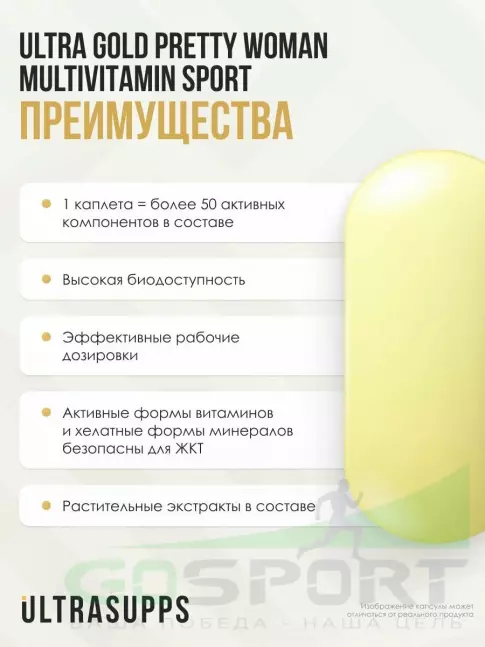 Витамины для женщин UltraSupps Pretty Women Multivitamin 180 каплет