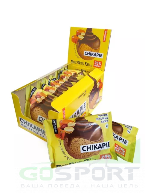 Протеиновый батончик Chikalab ChikaPie 9 x 60 г, Арахис