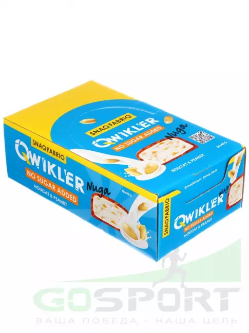 Протеиновый батончик SNAQ FABRIQ QWIKLER (Квиклер) без сахара 30 x 40 г, Нуга с арахисом
