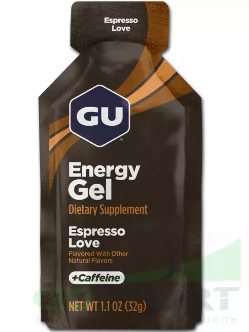 Гель питьевой GU Energy Labs GU Original Energy Gel 40mg caffeine 4 x 32 г, Эспрессо Лав
