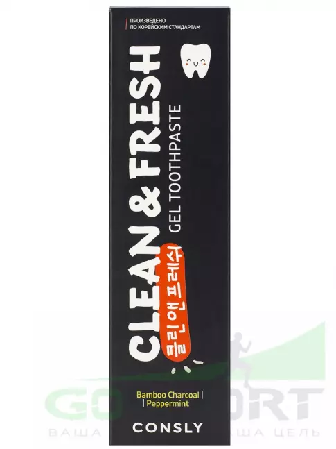 ИМПОРТ CONSLY Clean&Fresh Bamboo Charcoal & Peppermint Gel Toothpaste 105 г