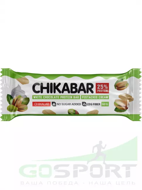 Протеиновый батончик Chikalab Chikabar 20 x 60 г, Фисташковый крем
