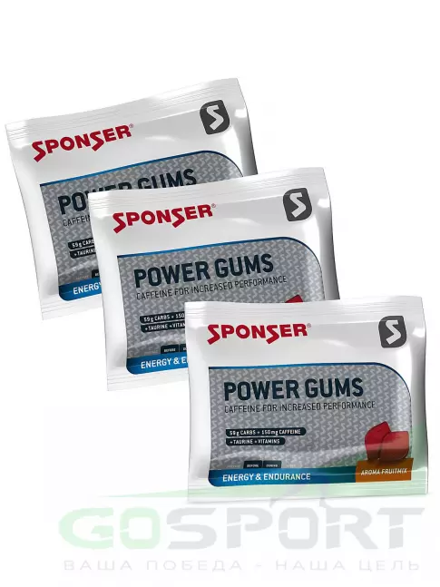  SPONSER RED POWER GUMS x 3 3 x 10 конфет, Фруктовый микс