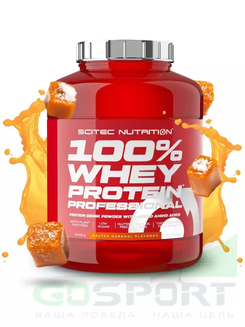 Сывороточный протеин Scitec Nutrition 100% Whey Protein Professional 2350 г, Соленая карамель